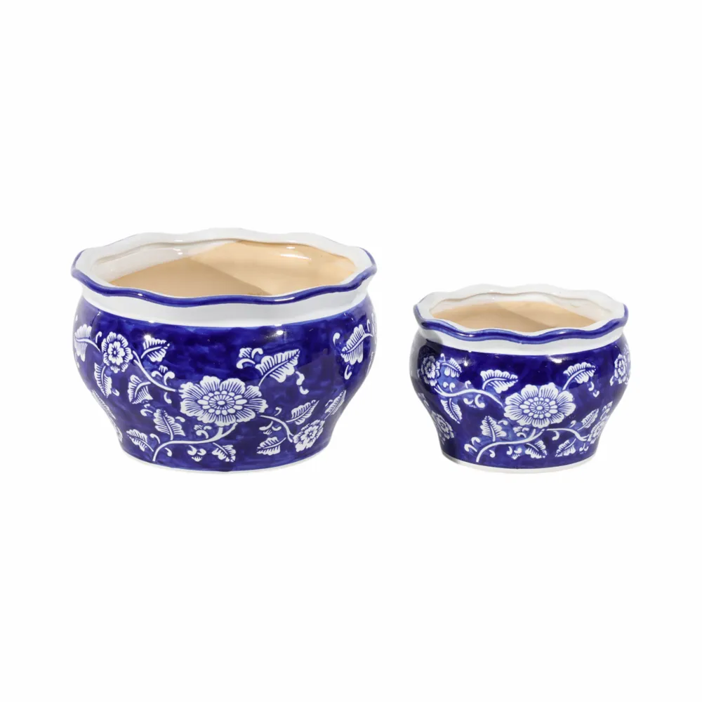 HENLEYDALE SET OF 2 BLUE PLANTER 6 (IN)