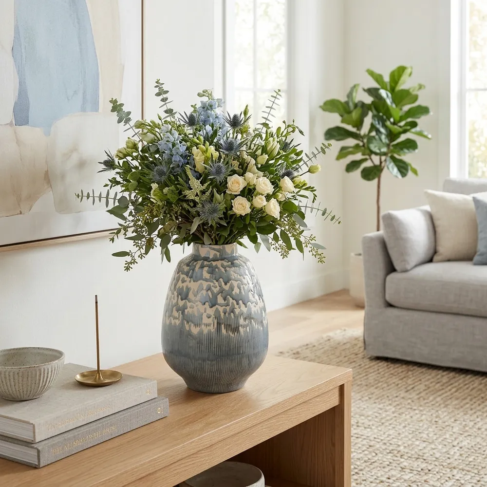 TROY GRAY VASE 14 (IN)