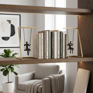 COVEFORD SET OF 2 GOLD BOOKENDS 10 (IN) 8