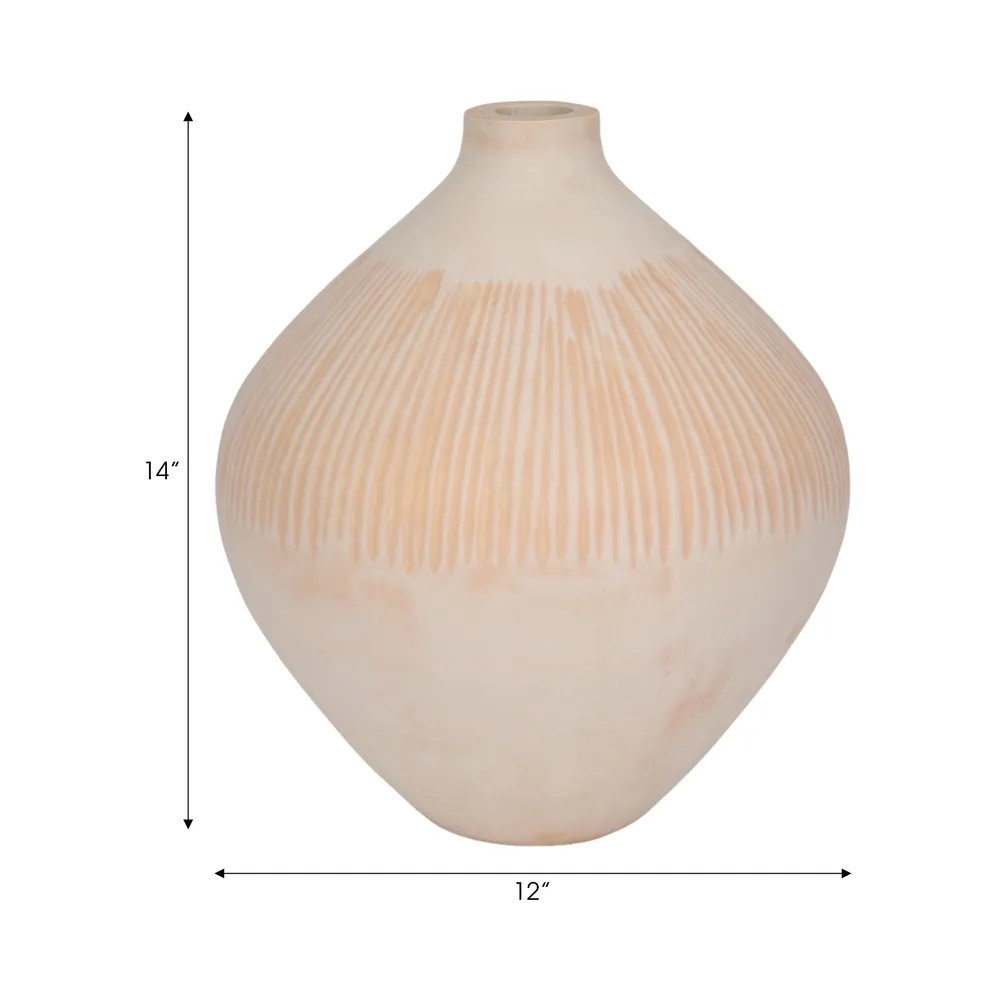 DRAKE IVORY GLASS VASE 14 (IN)