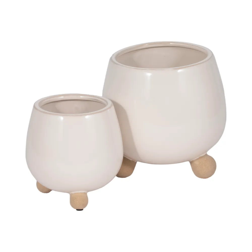 SUTTONOAK SET OF 2 IVORY PLANTER 8 (IN)