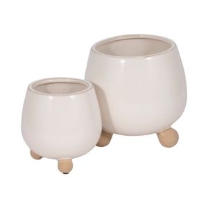 SUTTONOAK SET OF 2 IVORY PLANTER 8 (IN) 5