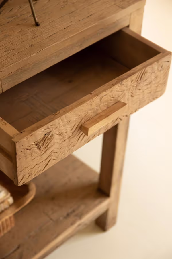 Reclaimed Wood Three Drawer Console