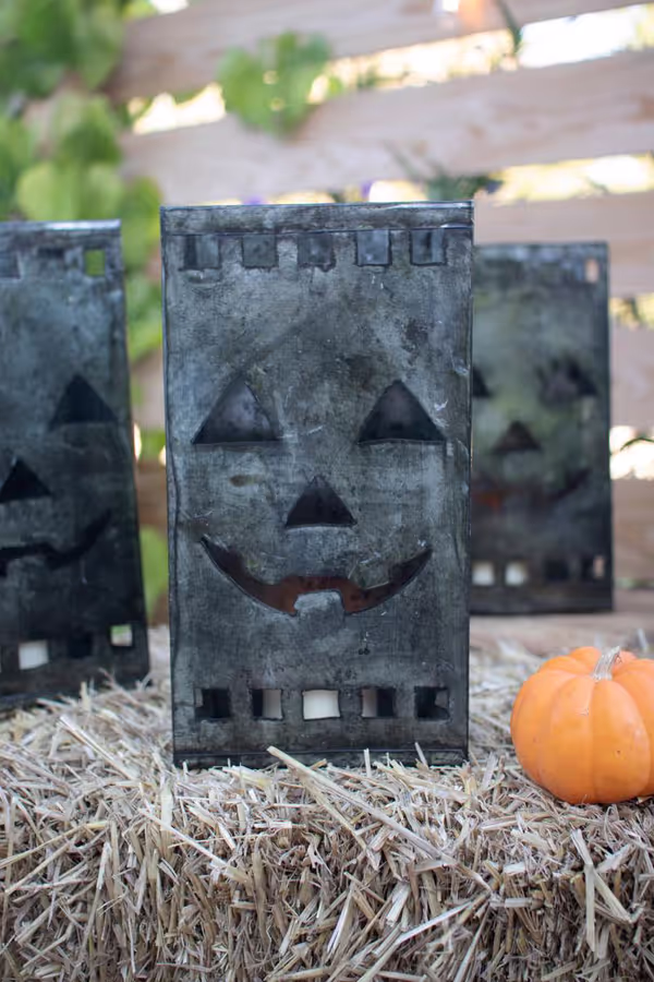 Tin Bag Jack-O-Lantern Luminary