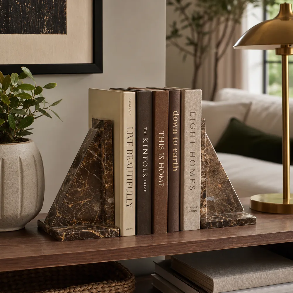 HADLEYPARK SET OF 2 BROWN BOOKENDS 7 (IN)