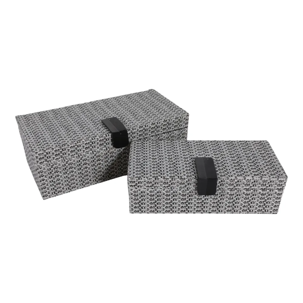 BECKETTLAKE SET OF 2 BLACK BOXES 5 (IN)
