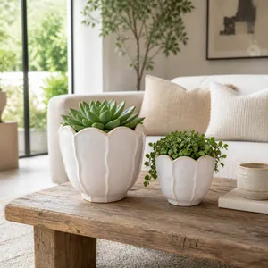 ASHTON SET OF 2 IVORY PLANTER 7 (IN) 10