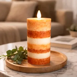 7 layer Fall Mottle Moving Flame LED Candle 3x6in 1