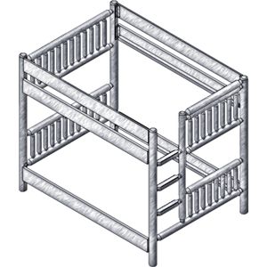 Appalachian Bunk Bed - Double/Double - Ladder Left 3