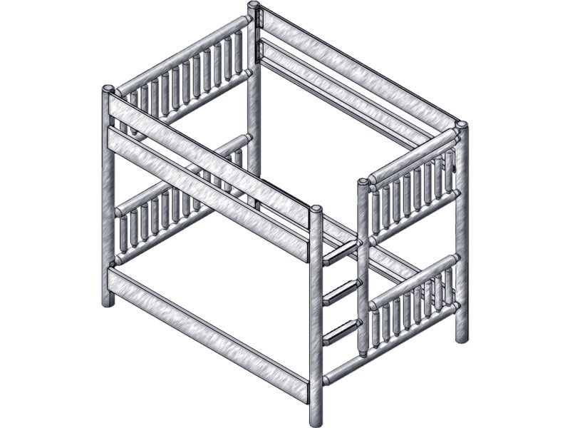 Appalachian Bunk Bed - Double/Double - Ladder Left 3