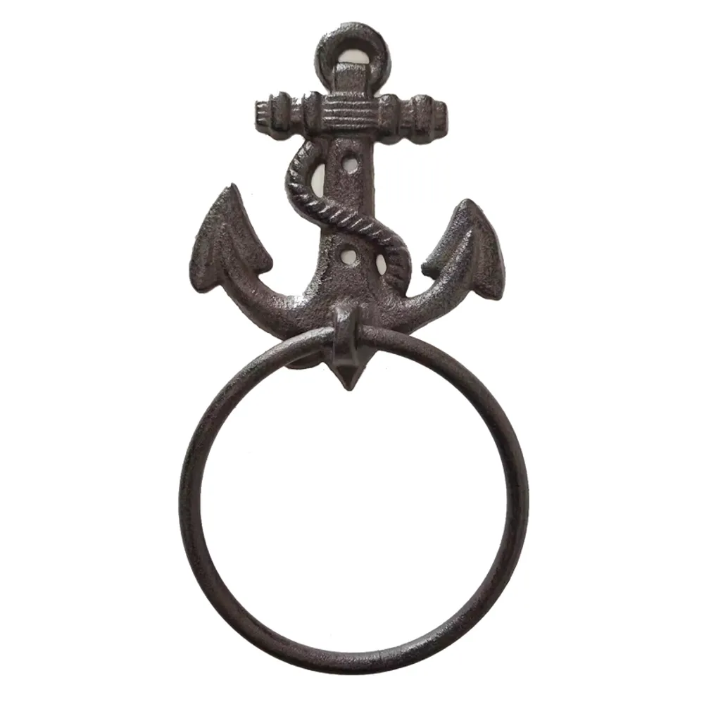8-1/2" ANCHOR TOWEL RING C/I