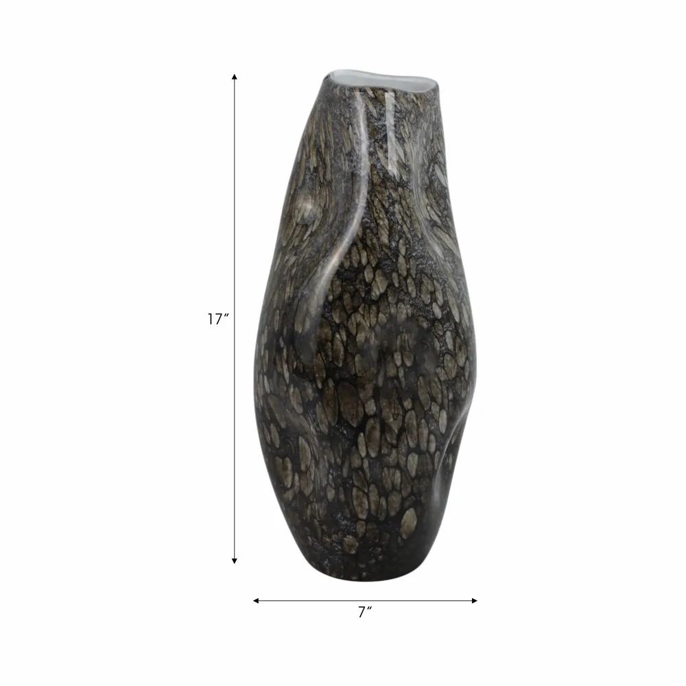COLEGATE BROWN GLASS VASE 17 (IN)