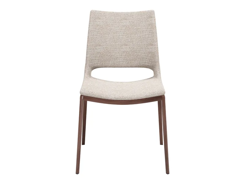 Ace Dining Chair Beige & Walnut 4