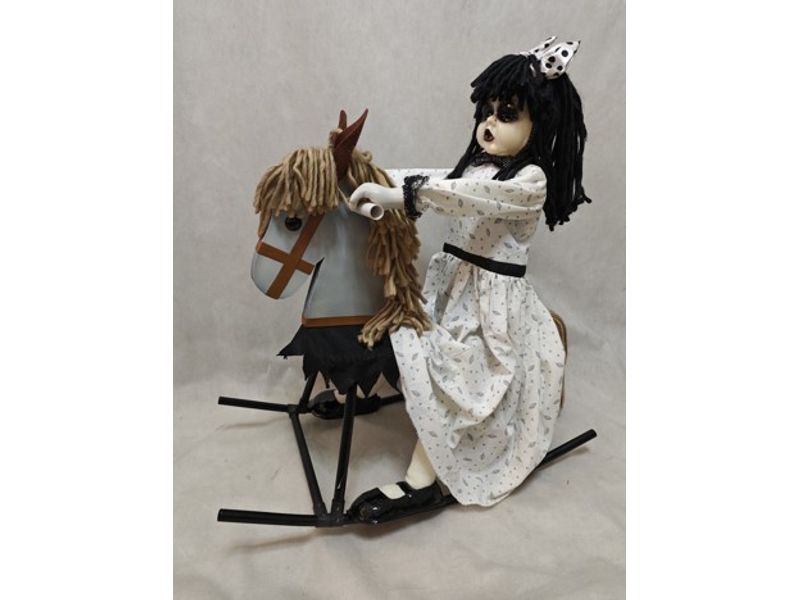 28" Animated Rocking Horse Doll – Gothic Girl 1