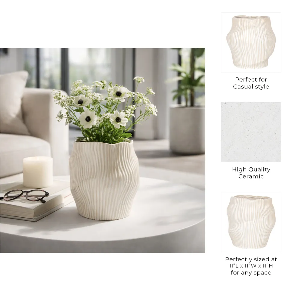 DORSEYSTONE CREAM VASE 11 (IN)