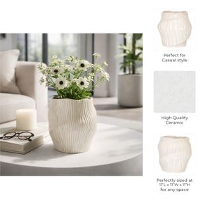 DORSEYSTONE CREAM VASE 11 (IN) 8