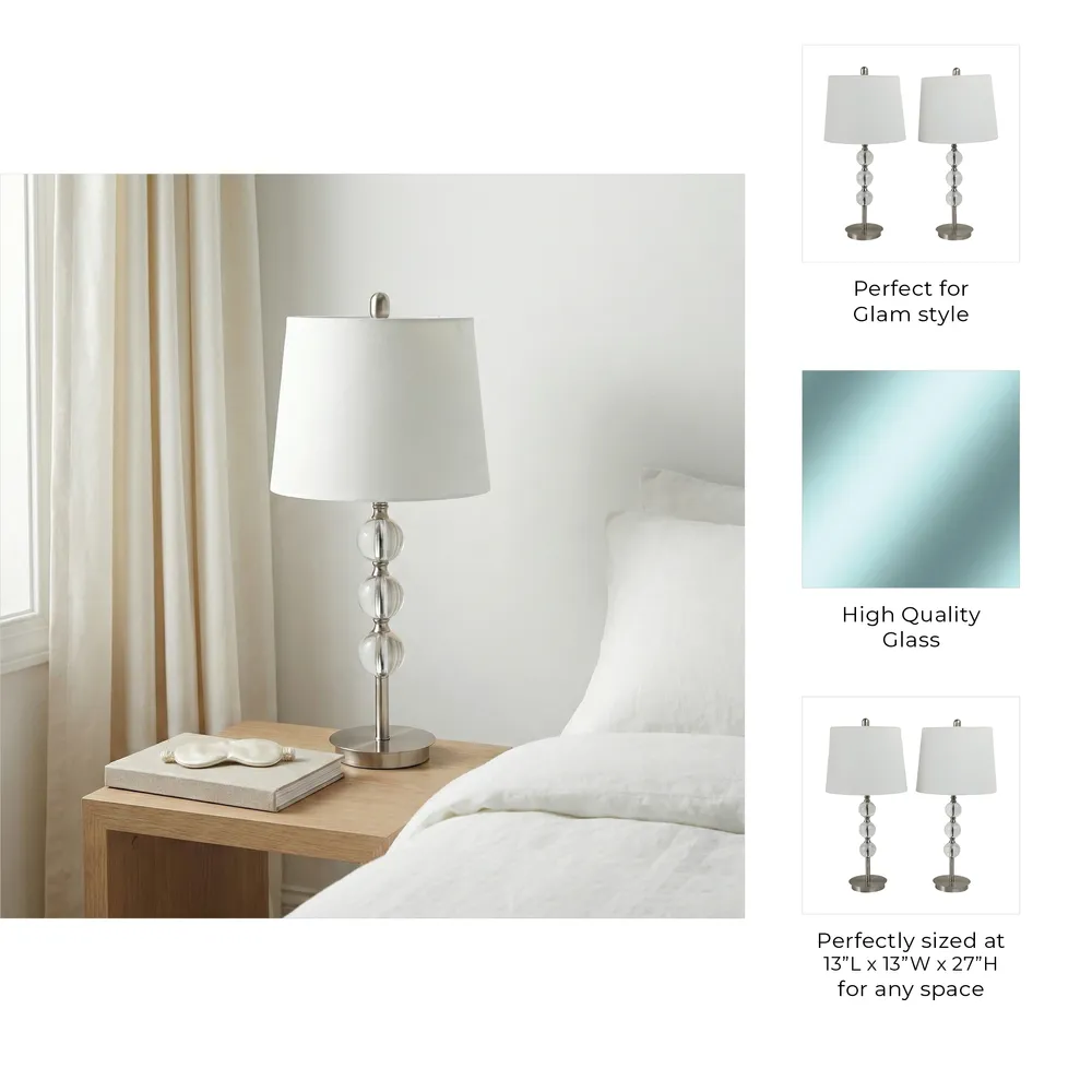 CLARAHAVEN SET OF 2 SILVER LAMPS 27 (IN)