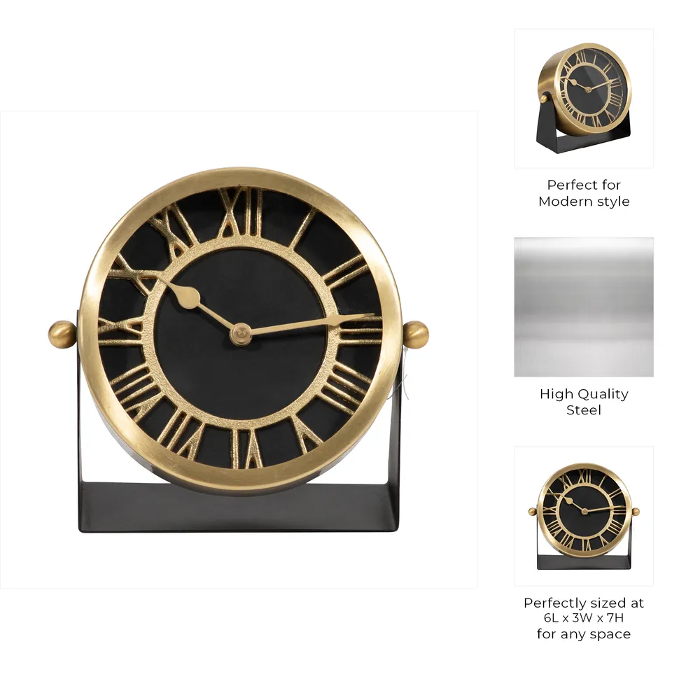 GLASTONLEY BLACK CLOCK 7 (IN)
