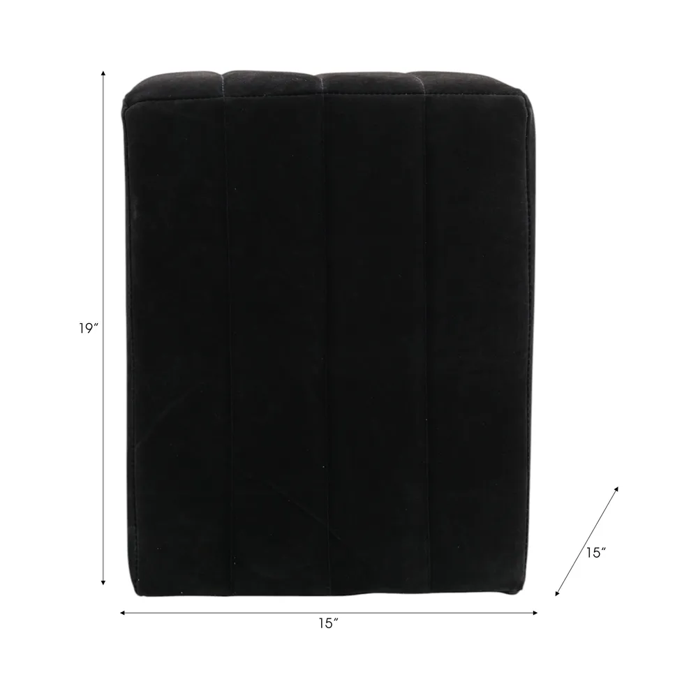 KENDALLVIEW BLACK OTTOMAN 19 (IN)