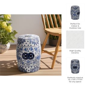 FLINTHAM BLUE GARDEN STOOL 18 (IN) 9