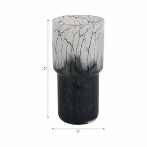 HALEYMOOR BLACK GLASS VASE 12 (IN) 9