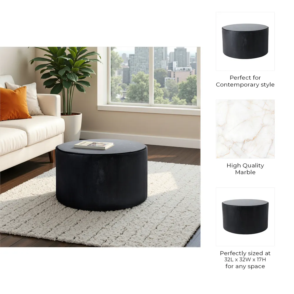 WILSONVALE BLACK COFFEE TABLE 17 (IN)