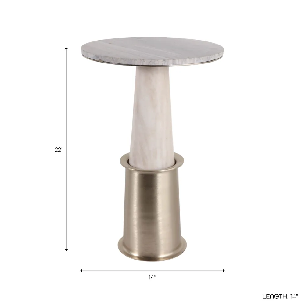 NADIARIDGE WHITE TABLE 22 (IN)