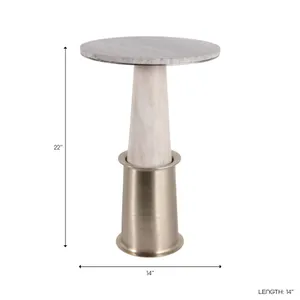 NADIARIDGE WHITE TABLE 22 (IN) 8