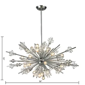 Starburst 36'' Wide 24-Light Chandelier - Polished Chrome 2