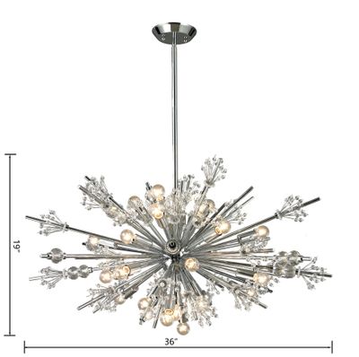 Starburst 36'' Wide 24-Light Chandelier - Polished Chrome