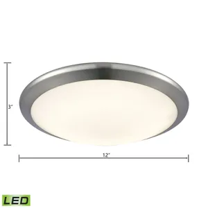 Clancy 12'' Wide 1-Light Flush Mount - Chrome 2