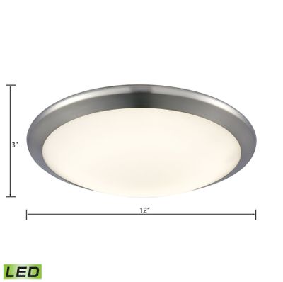Clancy 12″ Wide 1-Light Flush Mount - Chrome