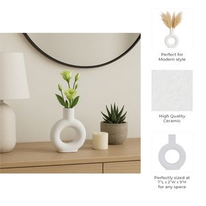 REIDGATE WHITE VASE 9 (IN) 10