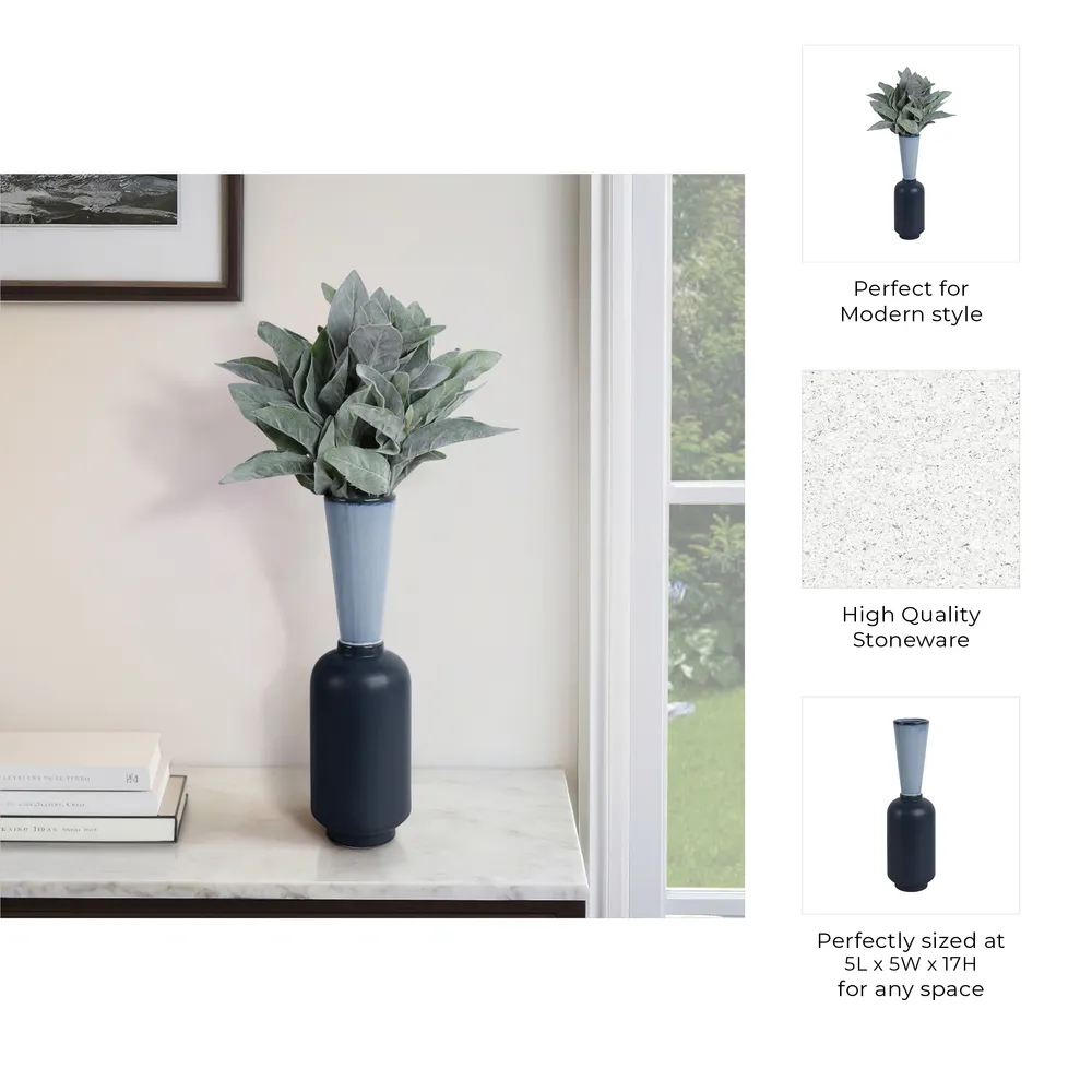 BRAXTONCLIFF BLUE VASE 17 (IN)