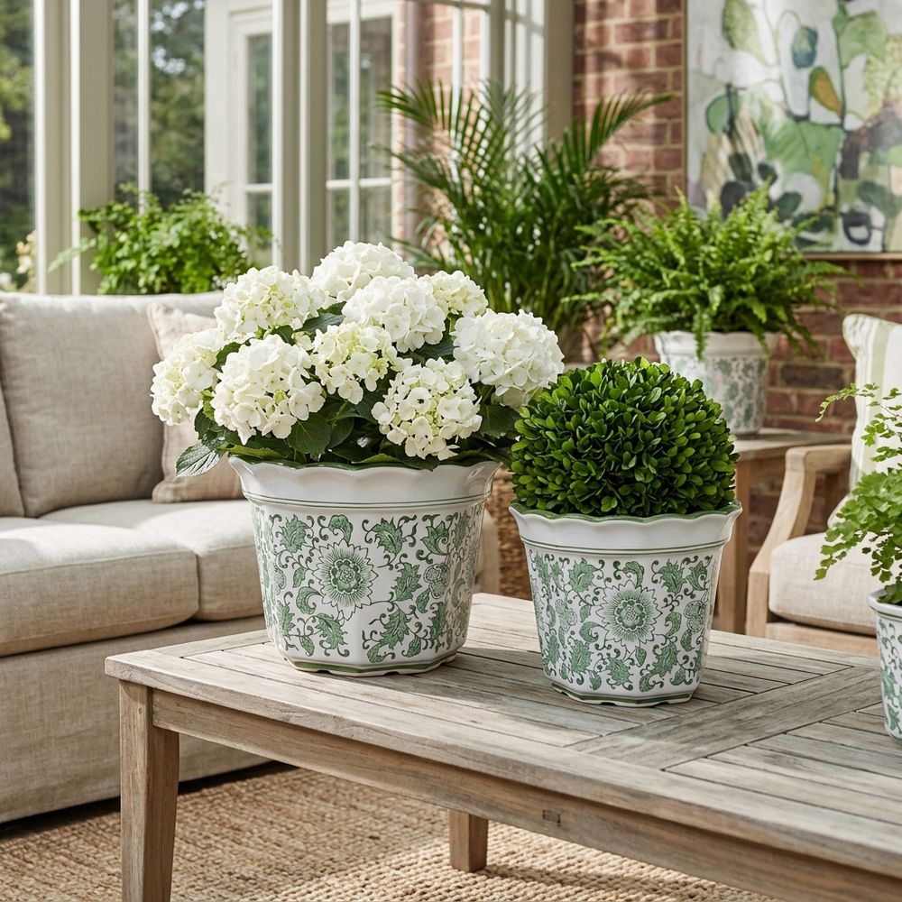 ENOCHFIELD SET OF 2 GREEN PLANTER 9 (IN)