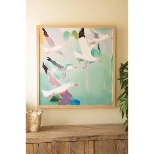 Framed Seagulls Painting 1