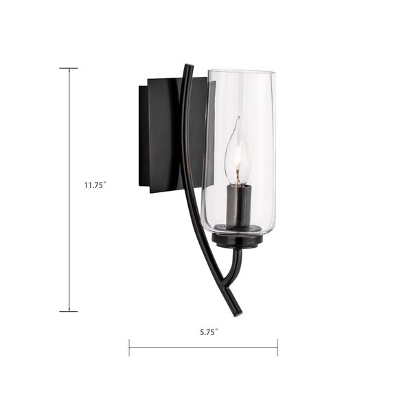 Tulip 11.75'' High 1-Light Sconce - Acid Dipped Black