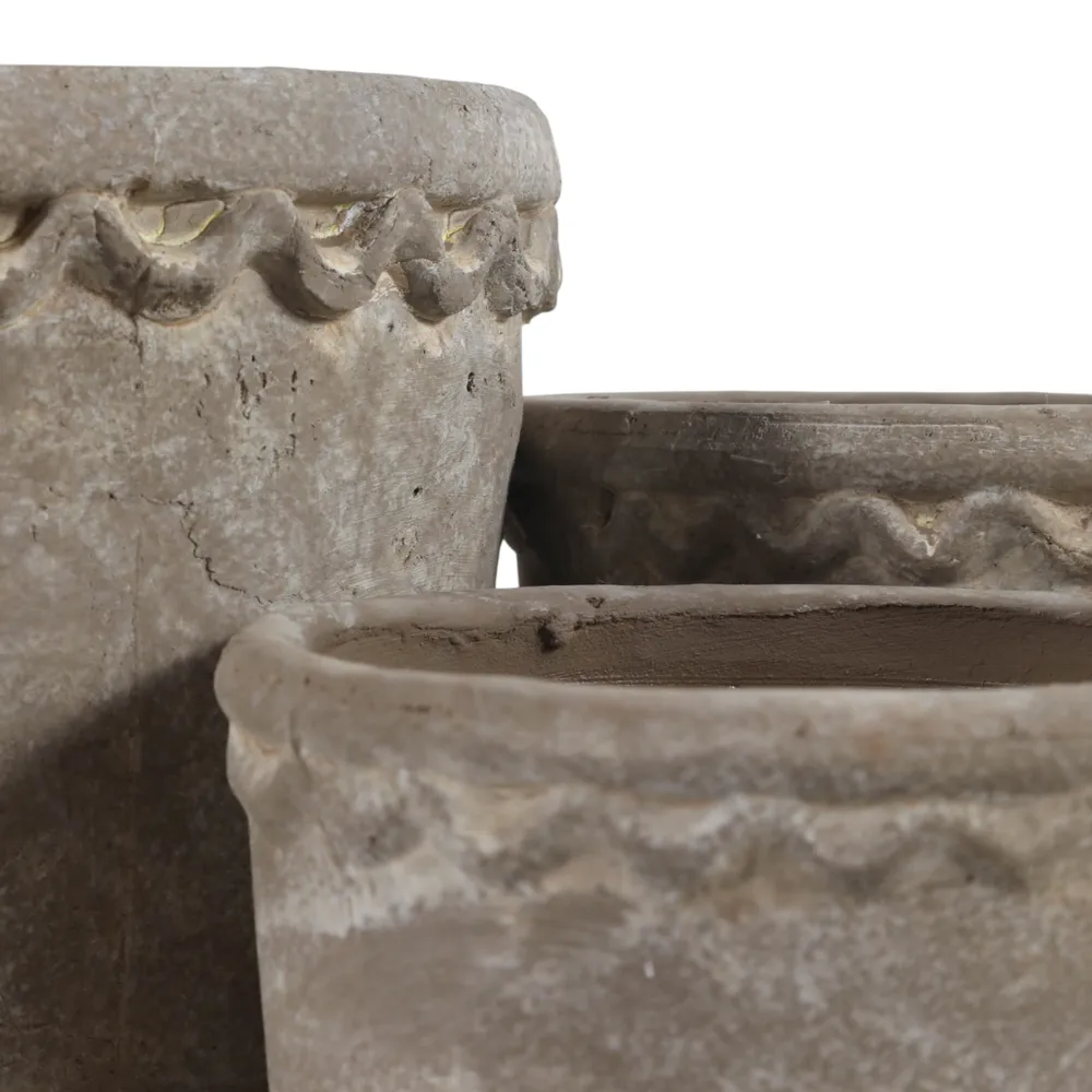 TATESIDE SET OF 3 GRAY PLANTER 8 (IN)