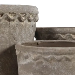TATESIDE SET OF 3 GRAY PLANTER 8 (IN) 7