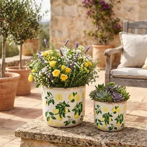 CHLOE SET OF 2 YELLOW PLANTER 7 (IN) 2