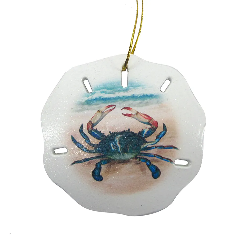 3-3/4" CRAB SAND DOLLAR CHRISTMAS ORNAME