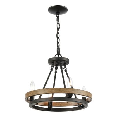 Ramsey 16″ Wide 4-Light Chandelier - Matte Black