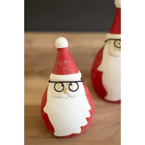 Set of 2 Cement Santas with Glasses 5