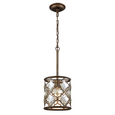 Armand 8″ Wide 1-Light Mini Pendant - Weathered Bronze