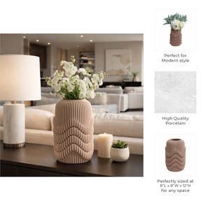 ARLENPORT TAN VASE 12 (IN) 10