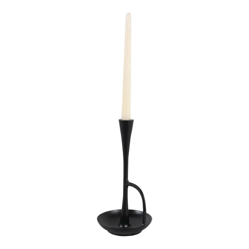 DECKERROSE BLACK CANDLE HOLDER 10 (IN)