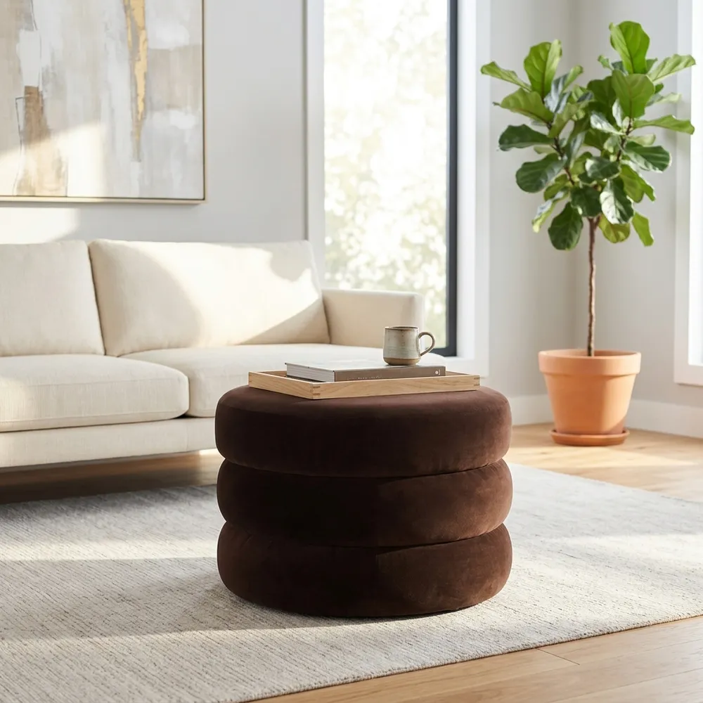 PEARLMILL BROWN OTTOMAN 17 (IN)