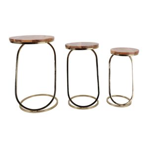 BENTONHAM SET OF 3 BROWN PLANT STANDS 21 (IN) 5