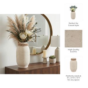 GLASTON IVORY VASE 16 (IN) 10
