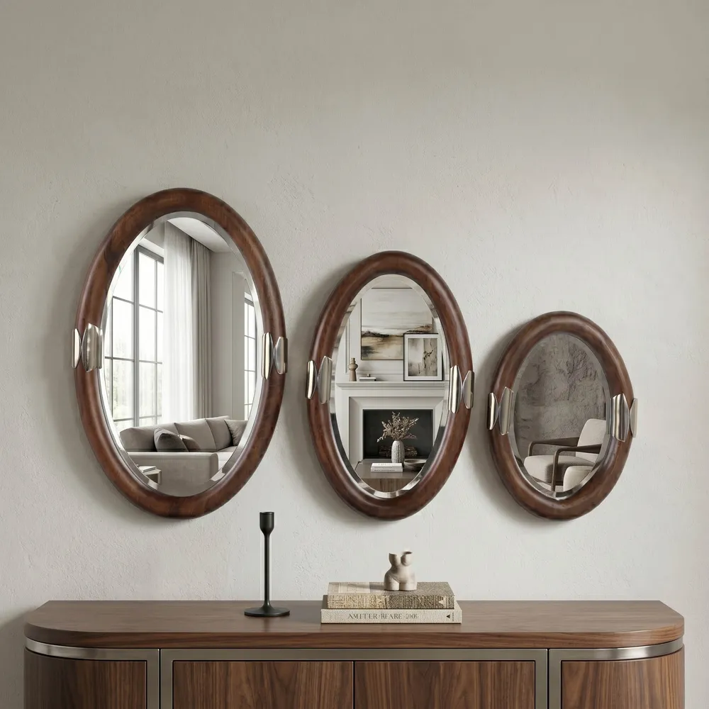HATTONLEY SET OF 3 BROWN MIRRORS 22 (IN)